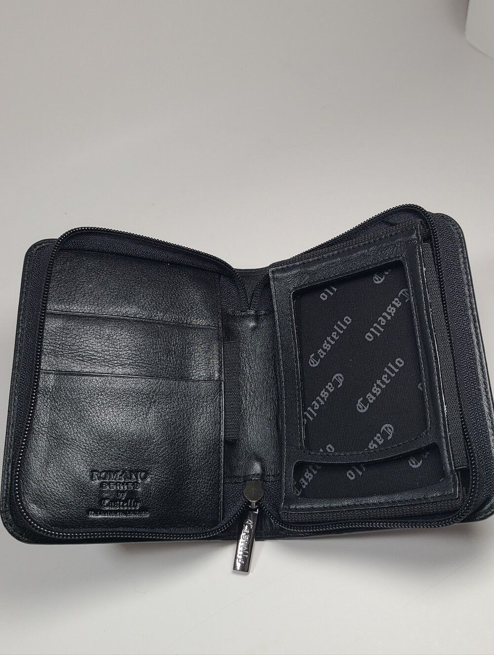 Vintage Rare Castello Black Italian Leather Zip Blackberry PDA Case